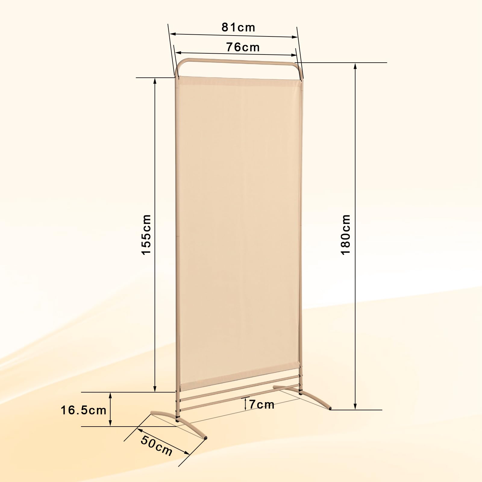 Angel Living 1 Panel Room Divider, Privacy Screen Composed of Polyester Fabric and Sturdy Iron Frame