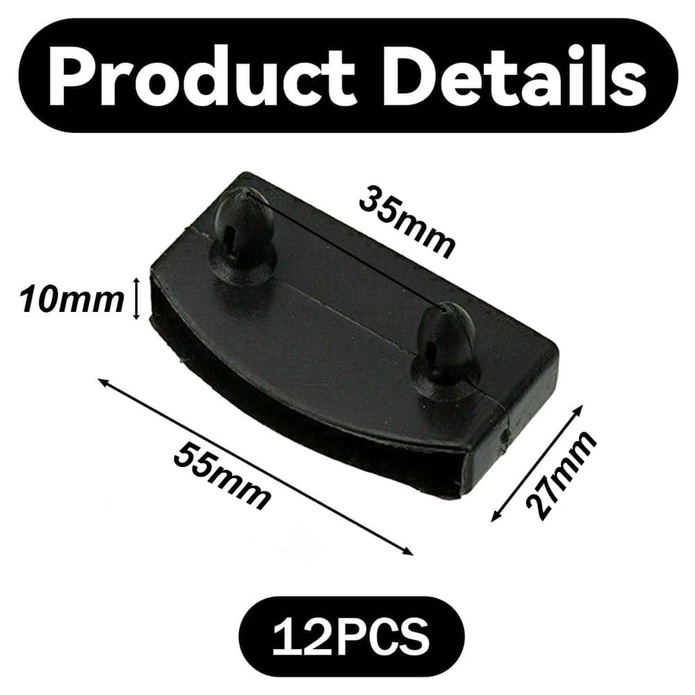 HANZMQIYJJ Bed Slat Holders, Bed Slat Caps, Side Slat Holders Replacement for Single Double, King, Queen Size Beds- Plastic Replacement (Black 55mm)