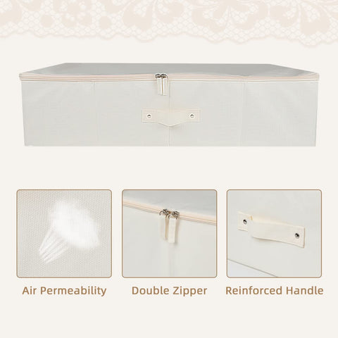 Wedding Dress Preservation Storage Box: Beige Preservation Box/Bridal Gown Storage Bin/Underbed Storage Container with 20Pcs Acid Free Tissue Paper