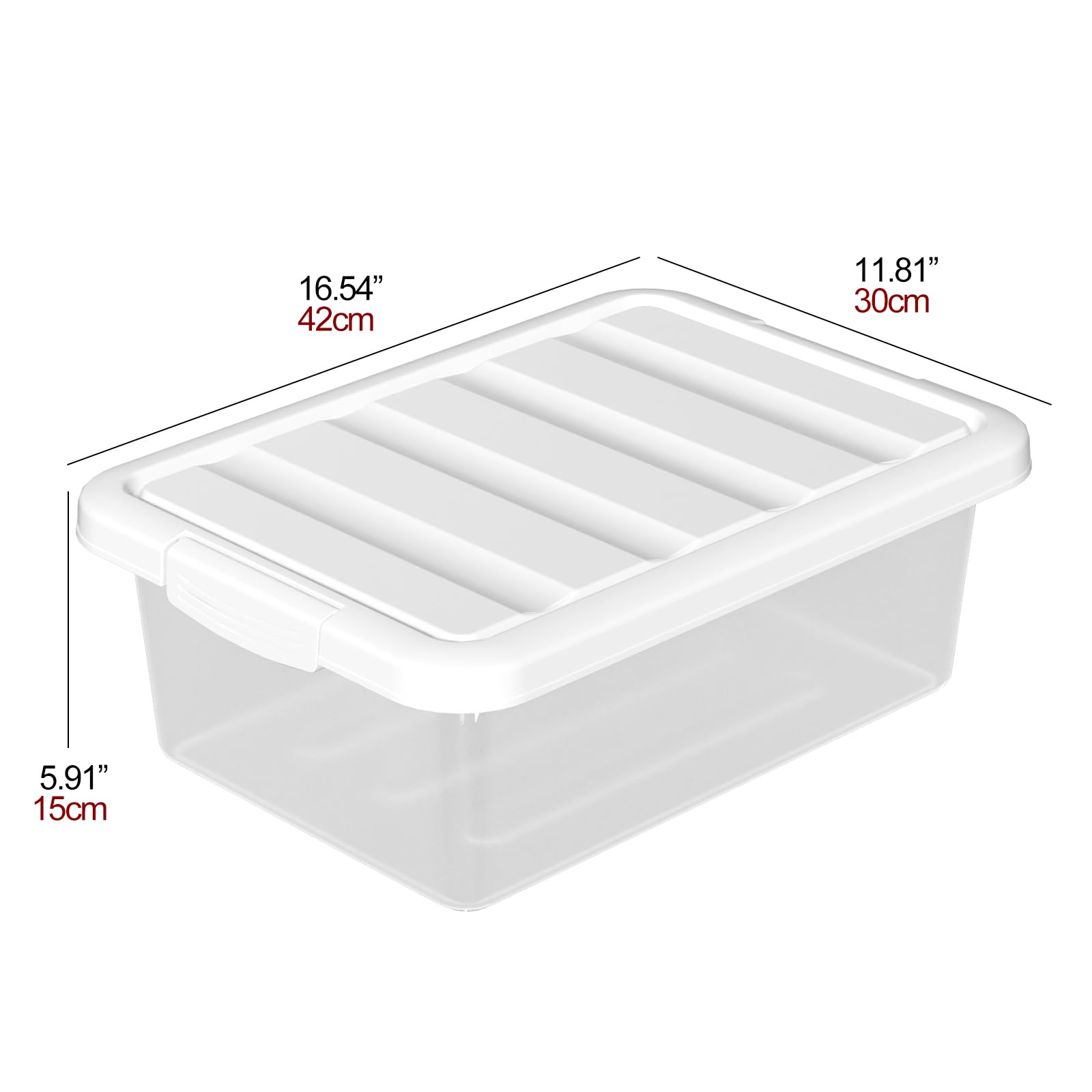 Ucake 14 L Plastic Storage Box with Lids, Clear Plastic Box with Lid, 2 Packs