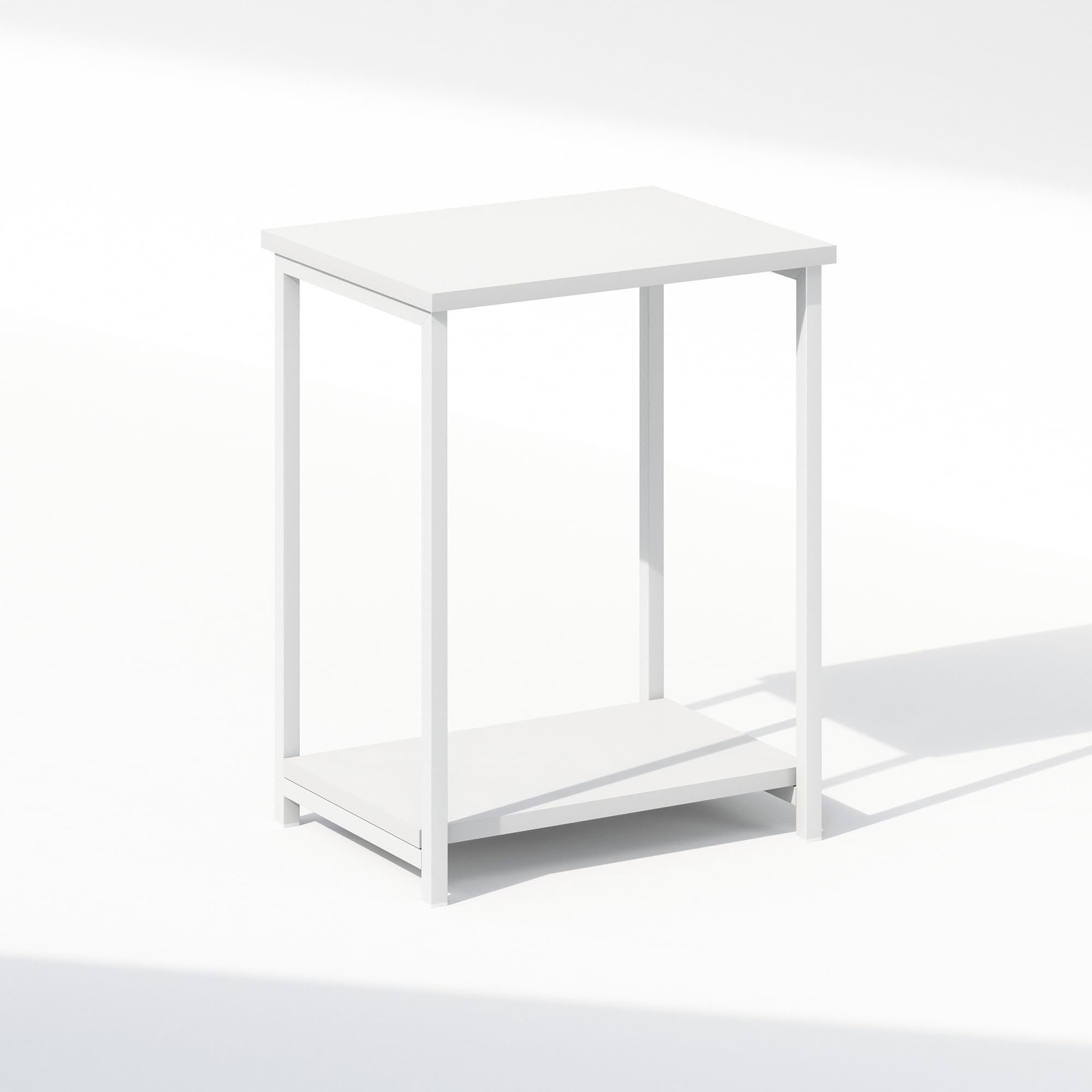 Furinno SIMPLISTIC Night Stand, 2-Tier Open Shelf Design Nightstand with Metal Frame, Bedside Table, End Table, Side Table, for Bedroom, Living Room