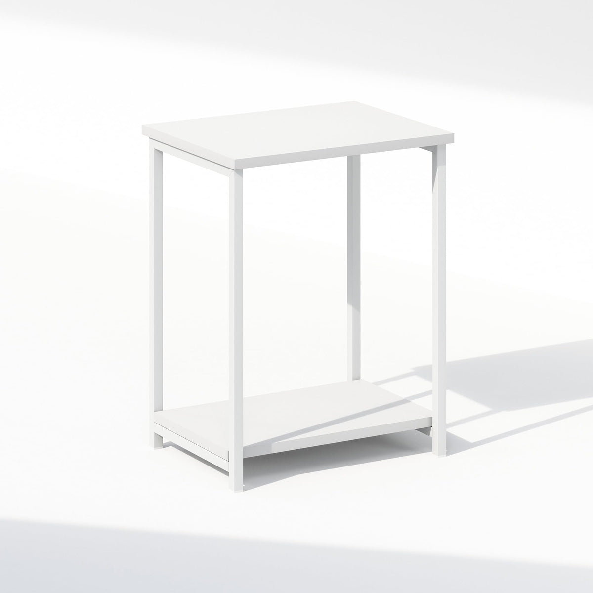 Furinno SIMPLISTIC Night Stand, 2-Tier Open Shelf Design Nightstand with Metal Frame, Bedside Table, End Table, Side Table, for Bedroom, Living Room
