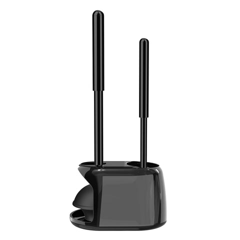 SetSail Toilet Brush and Plunger Set, Semi-Hidden Toilet Plungers, Black