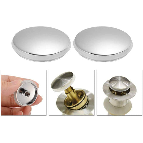 2Pcs Basin Sink Tap Push Button Brass Polished Chrome Click Clack 38mm Waste Bath Pop Up Plug Drain Stopper for Bath
