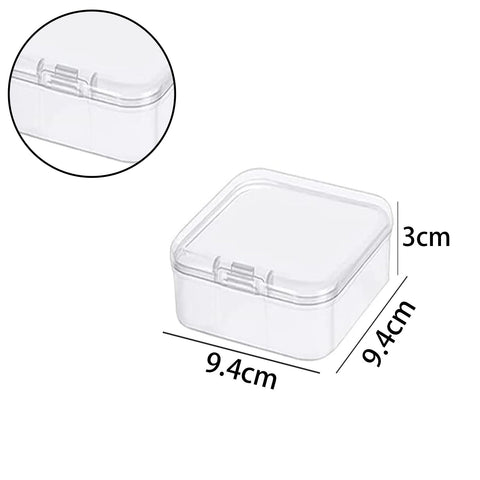 Leliafleury 9.4x9.4x3cm Transparent Plastic Organizer, 5Pcs Empty Mini Square Storage Containers Clear Plastic Storage Boxes with Lids for Small Items