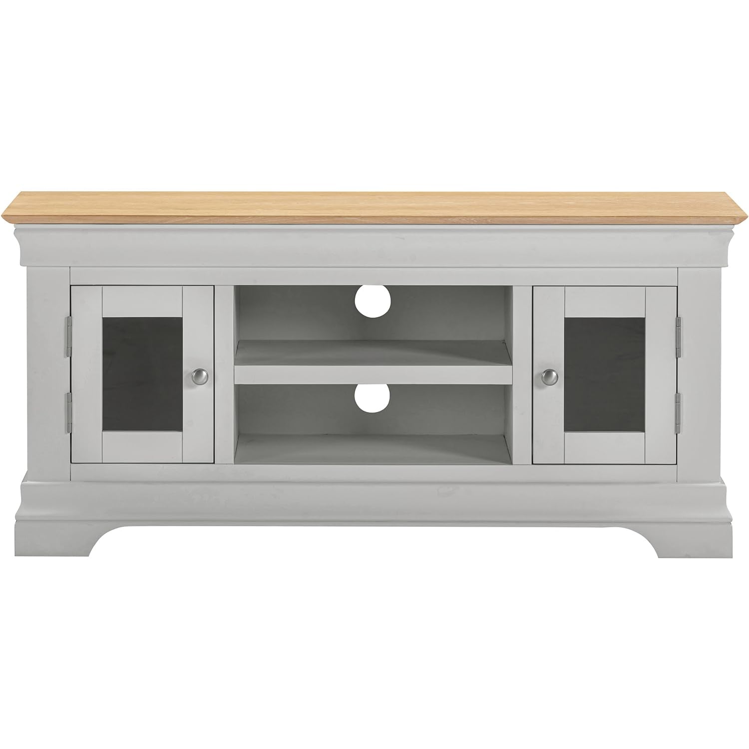 Seconique Bordeaux Small Tv Stand in Pebble Grey/Oak