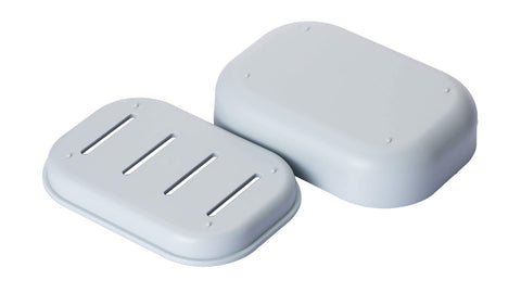 Uviviu Soap box,bar soap dishes,easy to drain (Grey blue)