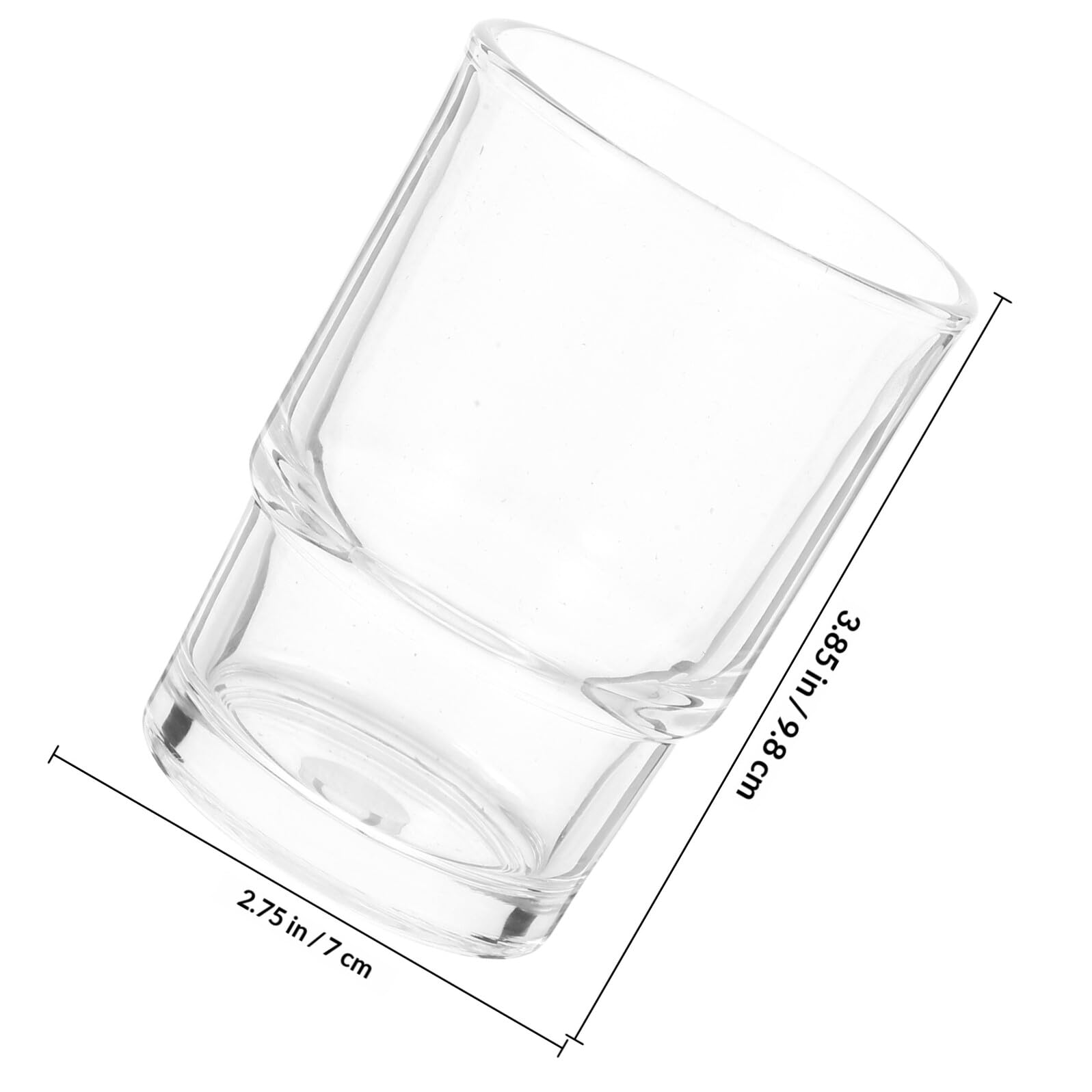 Operitacx 2pcs Rinsing Cup Glass Cup 3.5inch Glass Sleek Design Comfortable and Delicate Touch Holding Toothbrushes for Hotel Use on The Sink