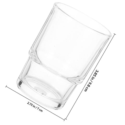 Operitacx 2pcs Rinsing Cup Glass Cup 3.5inch Glass Sleek Design Comfortable and Delicate Touch Holding Toothbrushes for Hotel Use on The Sink