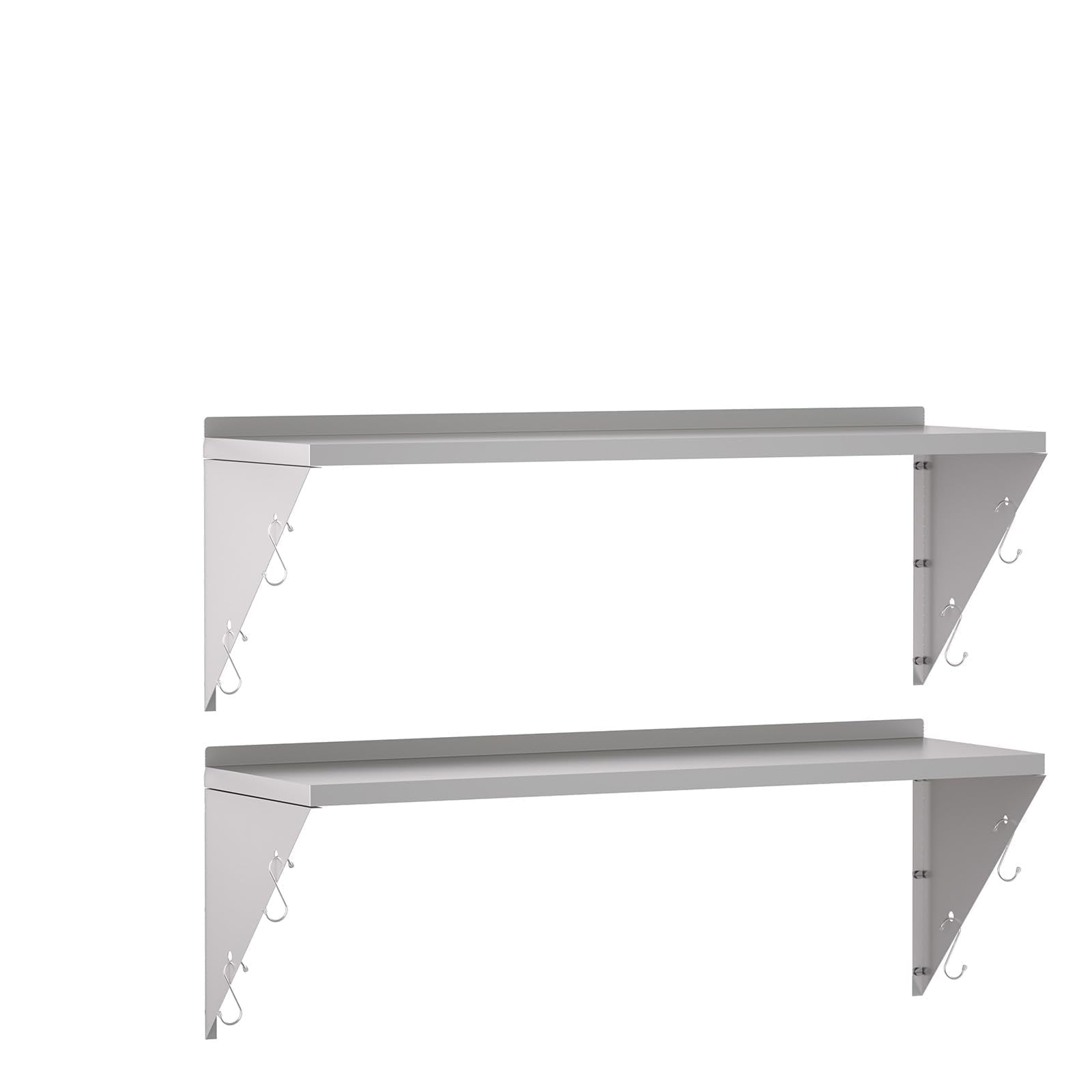 TAIMIKO Stainless Steel Wall Shelf 120x30cm 2PCS