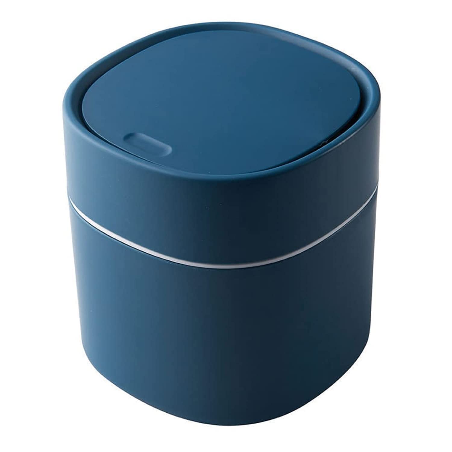 ETRAVEL Small bin office desk bin with lid for countertop, cosmetic table top, bathroom, bedroom plastics
