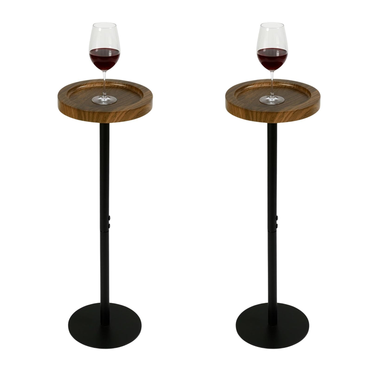 Simcat Small Round Side Table, Drink Table for Small Spaces and Modern Decor (2, Walnut)