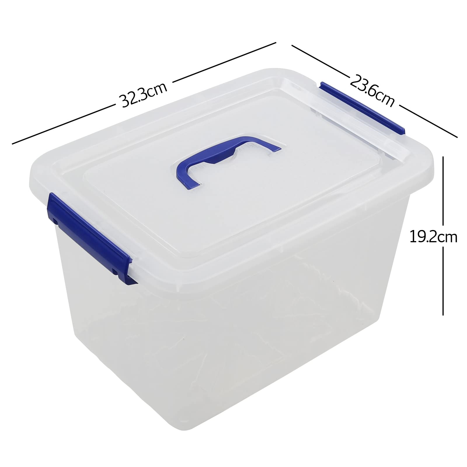 Sandmovie 12 L Plastic Storage Boxes with Lids and Handles, Clear Storage Containers, 6 Packs