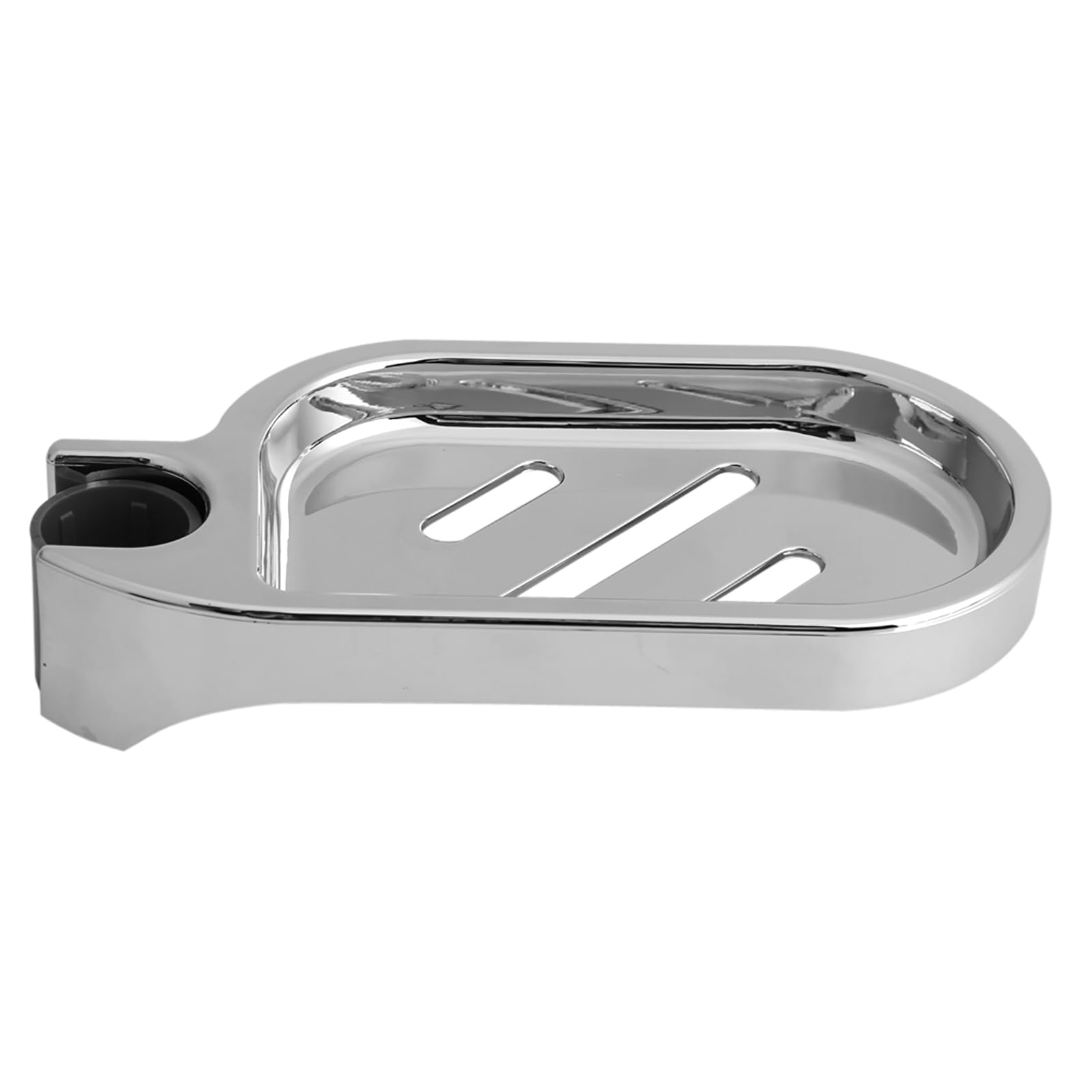 Shower Rail Soap Holder, Soap Dish Holder for Shower, Clips on Bathroom Soap Holders ABS Adjustable Shower Rod Slide with Hollow Out Design for Tube