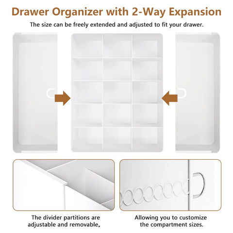 HOTOOLME Clothes Drawer Organisers,Underwear Drawer Dividers Storage Box