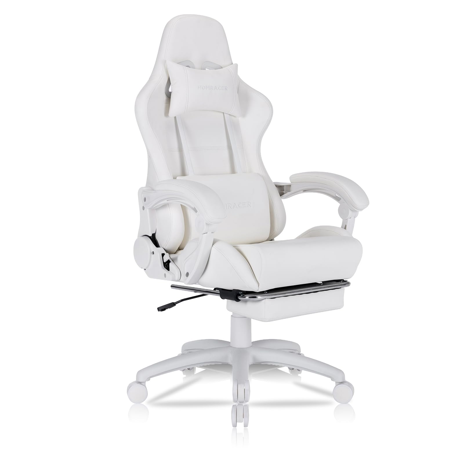 Homracer Gaming Chair Grade:A Genuine Leather Ergonomic Office Computer Chair-High Back with Massage Function, 360° Swivel Adjustable Armrests