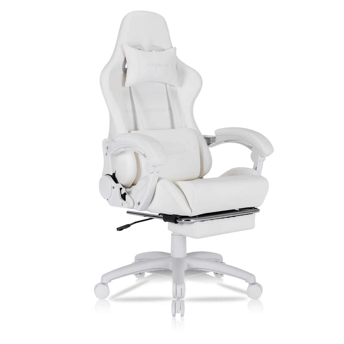 Homracer Gaming Chair Grade:A Genuine Leather Ergonomic Office Computer Chair-High Back with Massage Function, 360° Swivel Adjustable Armrests