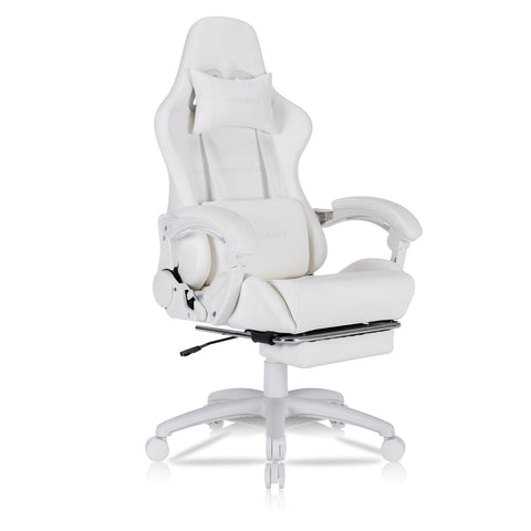 Homracer Gaming Chair Grade:A Genuine Leather Ergonomic Office Computer Chair-High Back with Massage Function, 360° Swivel Adjustable Armrests