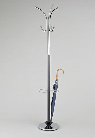 ASPECT CR40BK Oscar Free Standing Metal Coat Rack with Umbrella Base/Chrome and Black, 30x30x182 cm