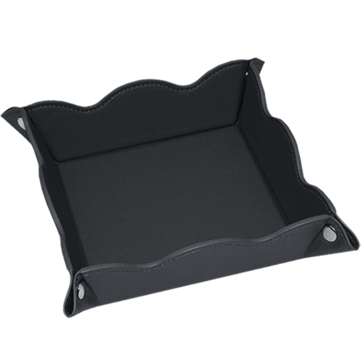 ABCHCHS Valet Tray for Men Women - PU Leather Travel Catchall Tray Organizer - Desk Bedside Nightstand Storage Box for Jewelry Key Phone Remote