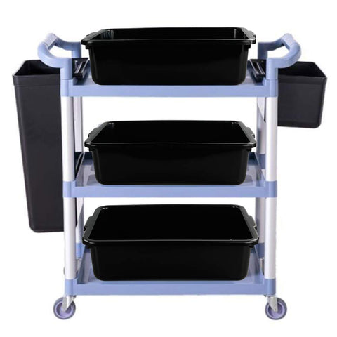 Teyyvn 13 L Plastic Bus Box, Commercial Wash Basin Tote Box, 4-Pack, Black