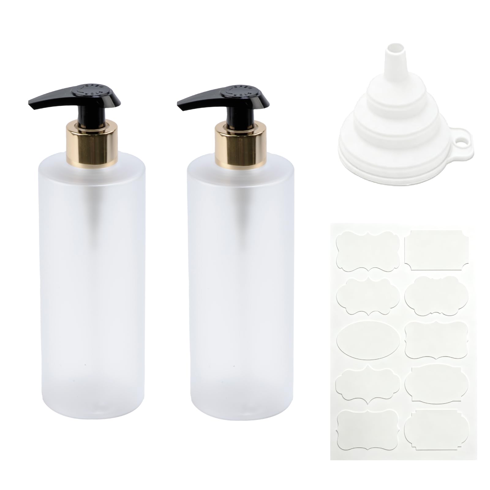 2 Pcs Hand and Dish Soap Dispenser Set, 300 ML Plastic Washing Up Liquid Dispenser Bottles