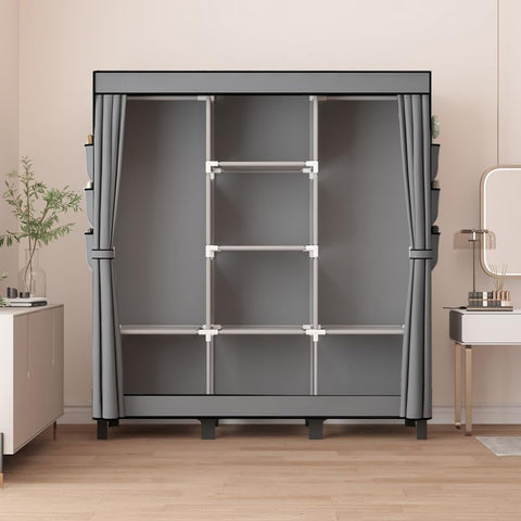 lishbie Portable Fabric Wardrobe,130x45x172cm Foldable Storage Closet