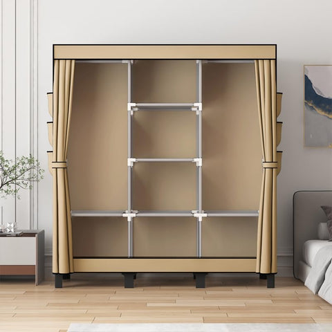lishbie Portable Fabric Wardrobe,130x45x172cm Foldable Storage Closet