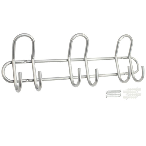 com-four® Wall Coat Rack, Coat Rack with 6 Hooks, Double wall Hooks