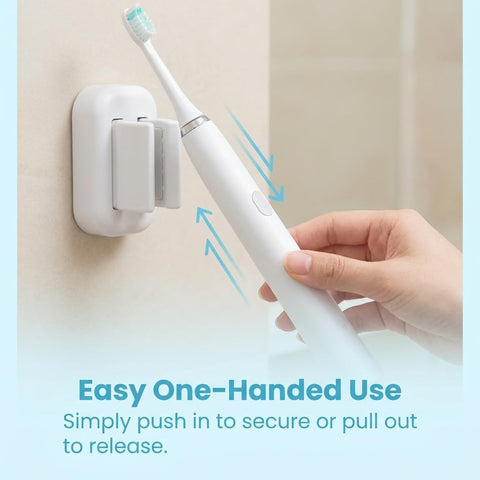 2PCS Toothbrush Holder Wall Mounted, Electric Tooth Brush Holders for Bathroom, Premium Adhesive, Strong and Secure