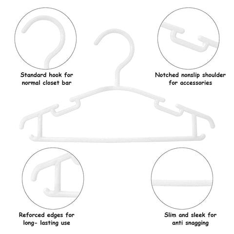 Baby Coat Hangers for Clothes 40 Pack Toddler White Hanger, Kids and Childrens Hangers for Closet