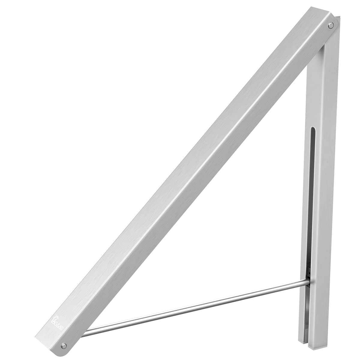 Anjuer Folding Clothes Drying Rack Airer Non-corroding Aluminum Wall Mounted Coat Hanger Rack Space Saving Home Bedroom Storage Suit Hangers Silver