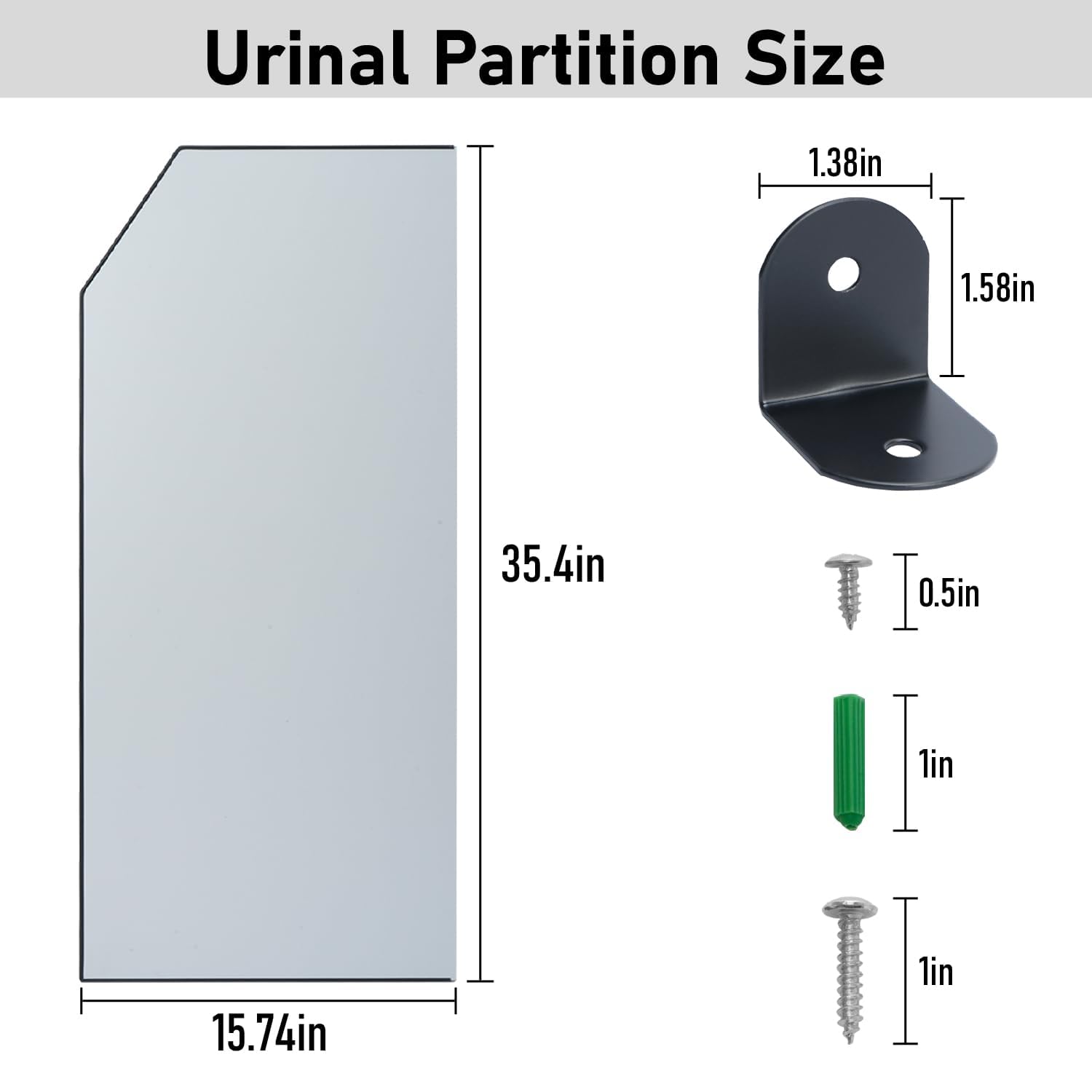 YAGEANNL Urinal Partition Divider, 1PCS Privacy Screen for Toilets, Men's Urinal Screen, Public Health Partition for Schools/Shopping Malls/Public