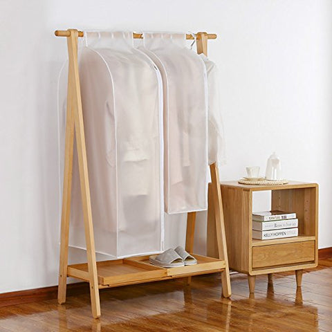 2PCS Zipper Dust Clothes Cover Waterproof Clothes Storage Wardrobe Suit Bags Closet Hangers Case Clothing Cover Dust Bag Hanging Organizer 2PCS