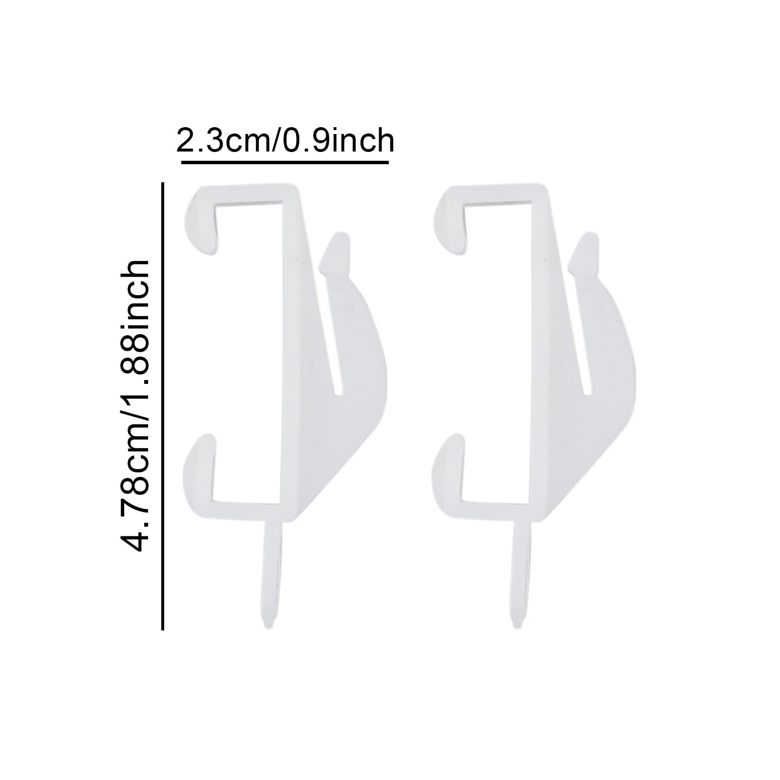 50 PCS White Plastic Curtain Sliding Hooks for Track Window, Shower and Door - Rail Gliders