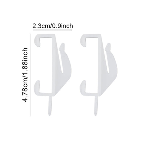 50 PCS White Plastic Curtain Sliding Hooks for Track Window, Shower and Door - Rail Gliders
