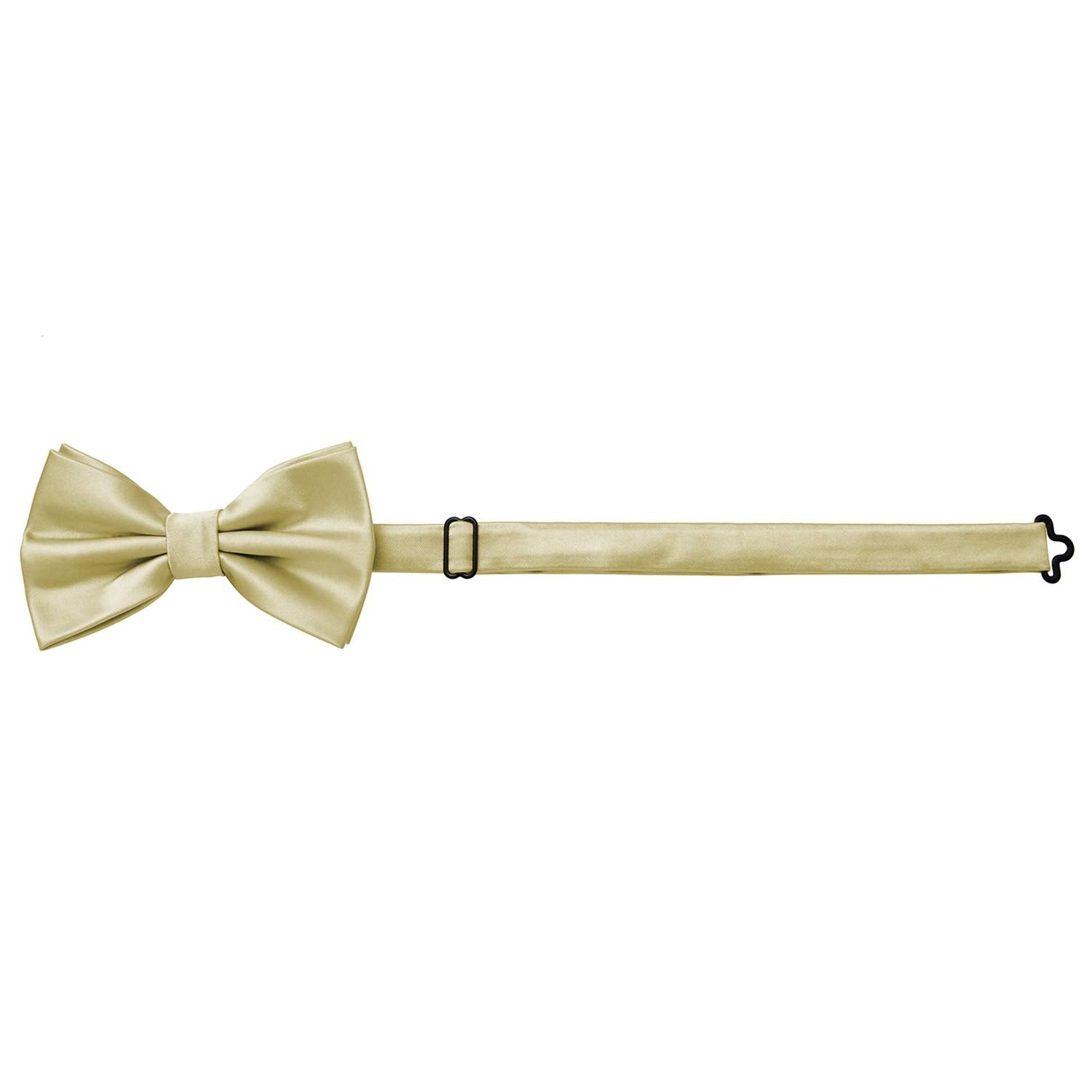 MASADA bow tie fawn champagne - men's accessory in silk-look, continuously adjustable, handmade with hook closure - 12 x 6 cm