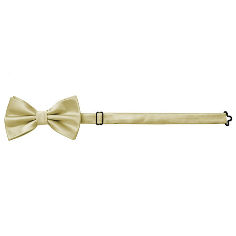 MASADA bow tie fawn champagne - men's accessory in silk-look, continuously adjustable, handmade with hook closure - 12 x 6 cm