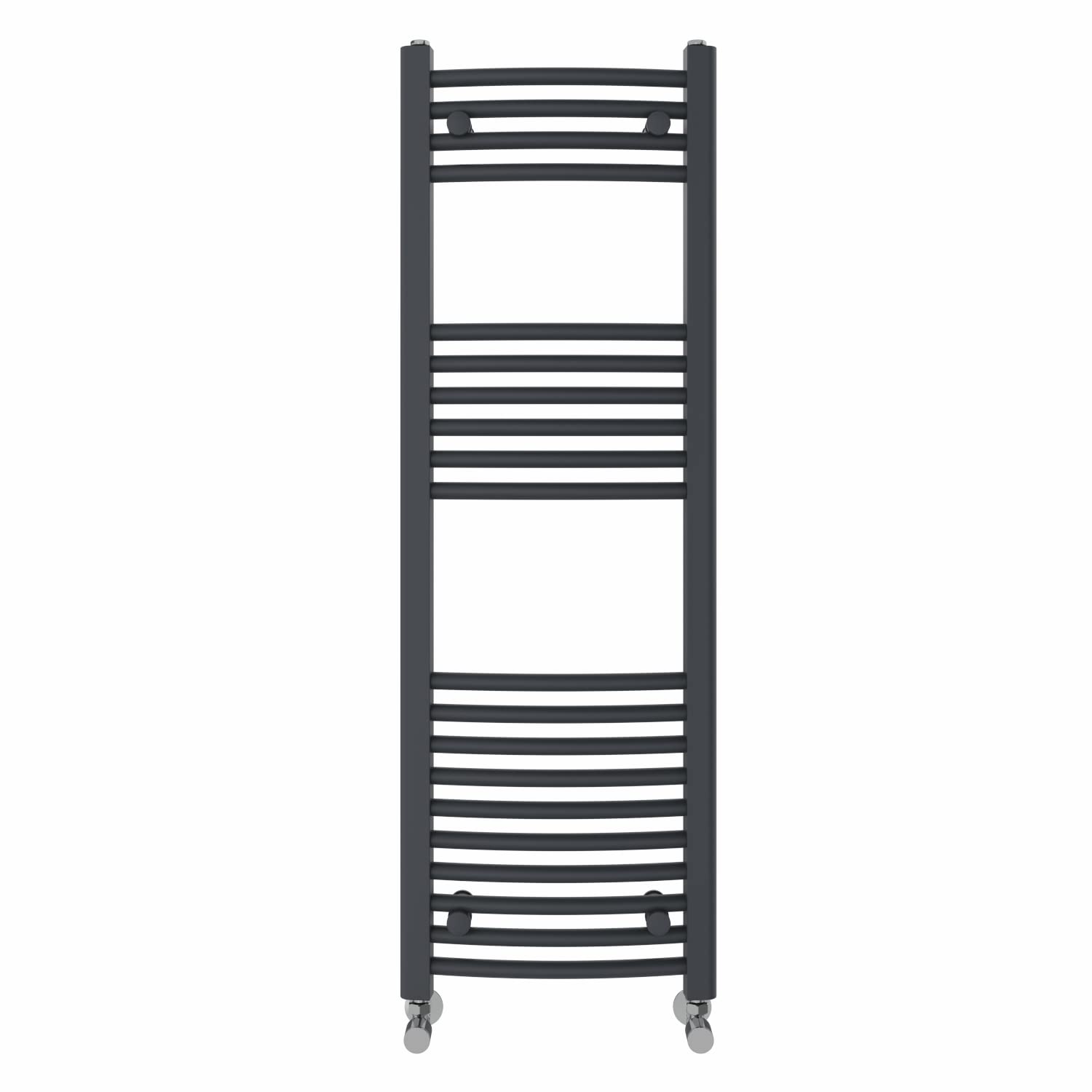 NRG Anthracite Heated Towel Rail Curved Designer Radiator - 1200×400mm