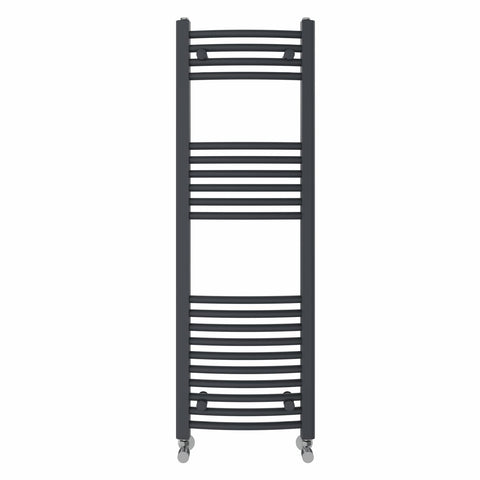 NRG Anthracite Heated Towel Rail Curved Designer Radiator - 1200×400mm