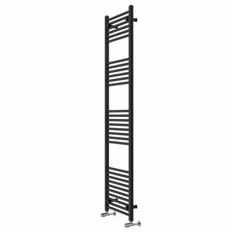 Warmehaus Straight Heated Towel Rail Black Bathroom Radiator 1800x500mm