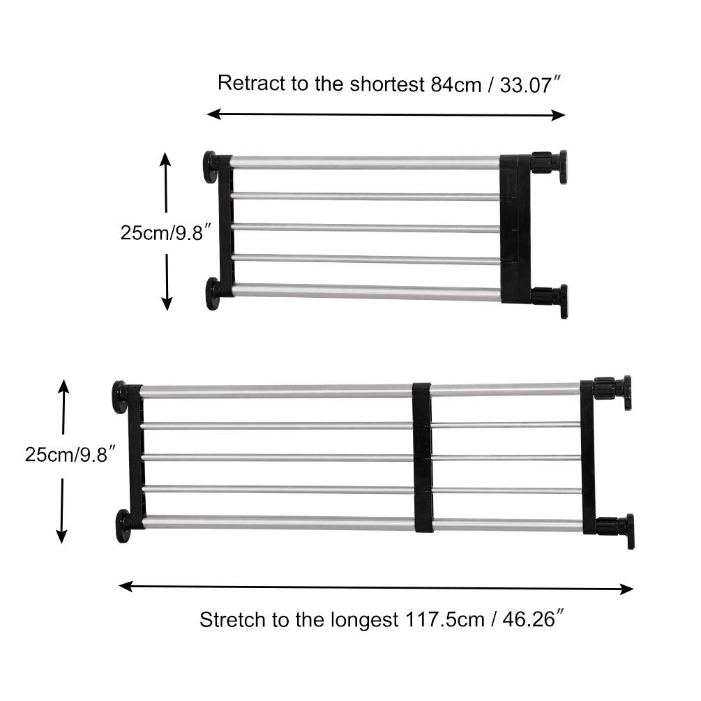 BAOYOUNI Expandable Closet Shelf Tension Rod Clothes Hanger Storage Rack Adjustable DIY Shelving Unit Cabinet Kitchen Bathroom Divider Separator