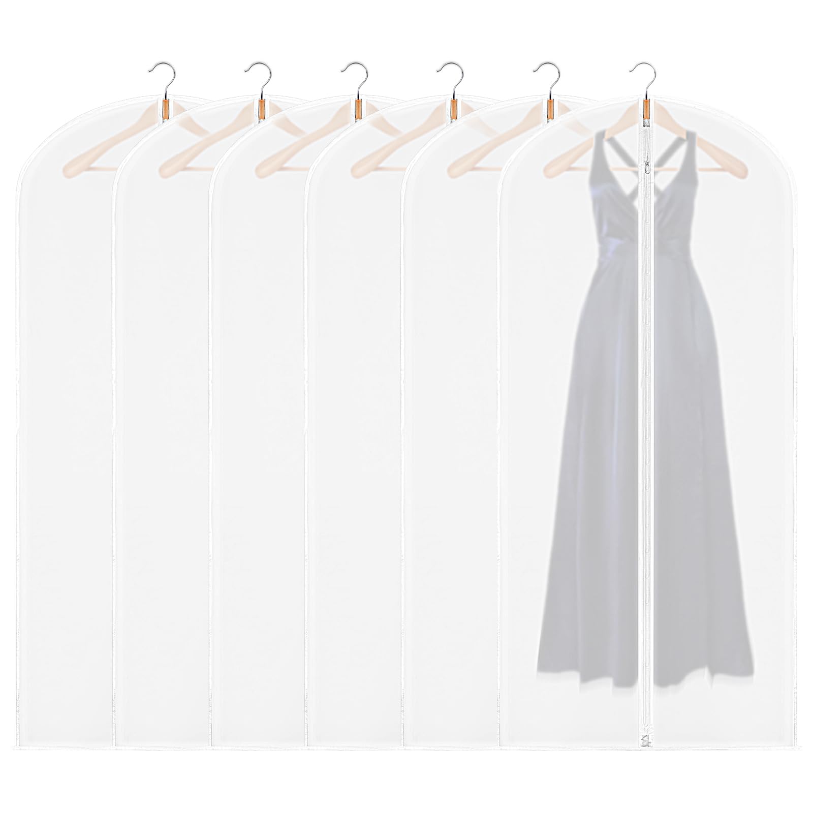 HOTUT 6 PCS Transparent Dustproof Suit Covers Set,60×120CM Garment Bags