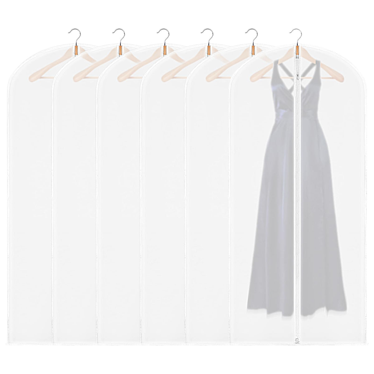 HOTUT 6 PCS Transparent Dustproof Suit Covers Set,60×120CM Garment Bags
