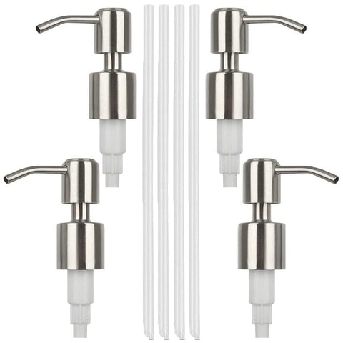 4 pieces threaded bottle soap dispenser, pump head for bottles screw, soap dispenser pump head, with 20 cm hose, screw-in pump head for bottles