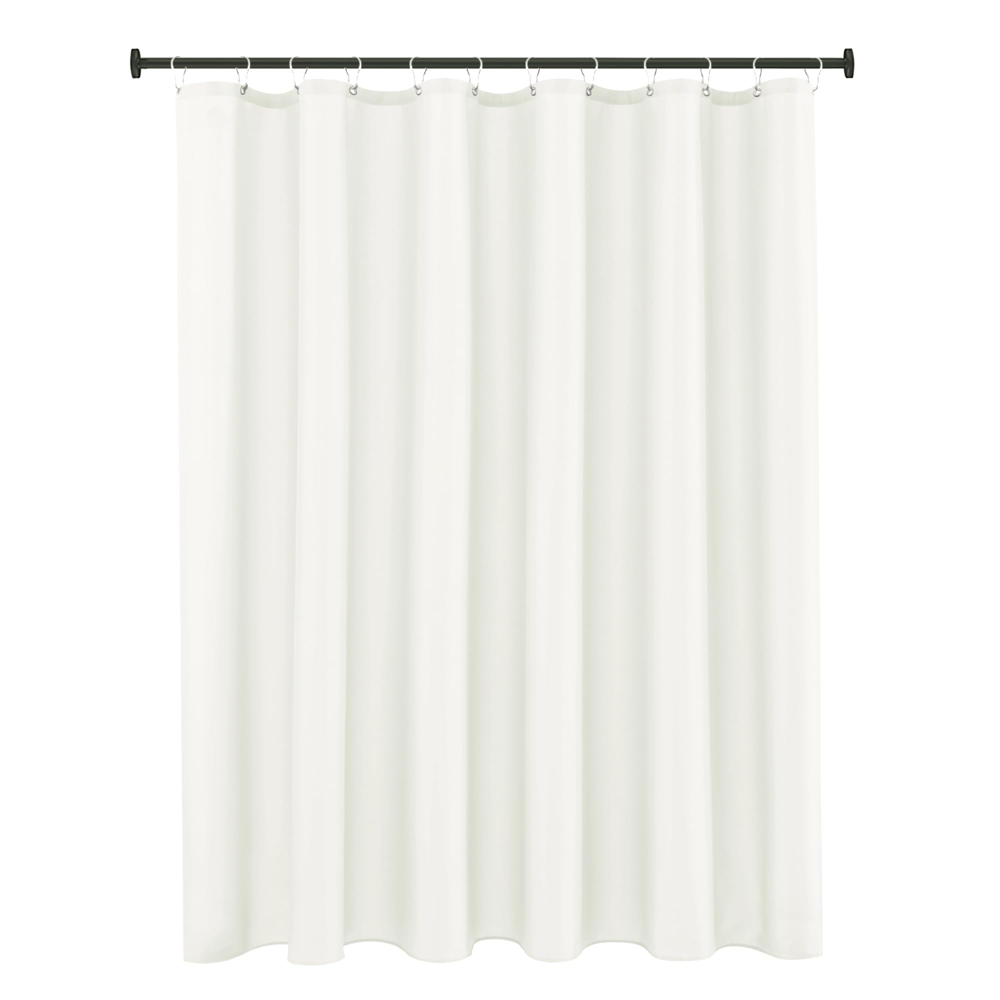 Biscaynebay Fabric Shower Curtain Liner, Water Resistant Bathroom Curtain Liner, 72 X 72, Ivory