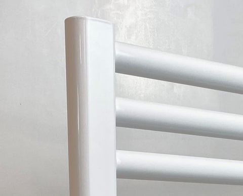 Greened House White Electric Heated Towel Rail Straight 300mm W x 800mm H