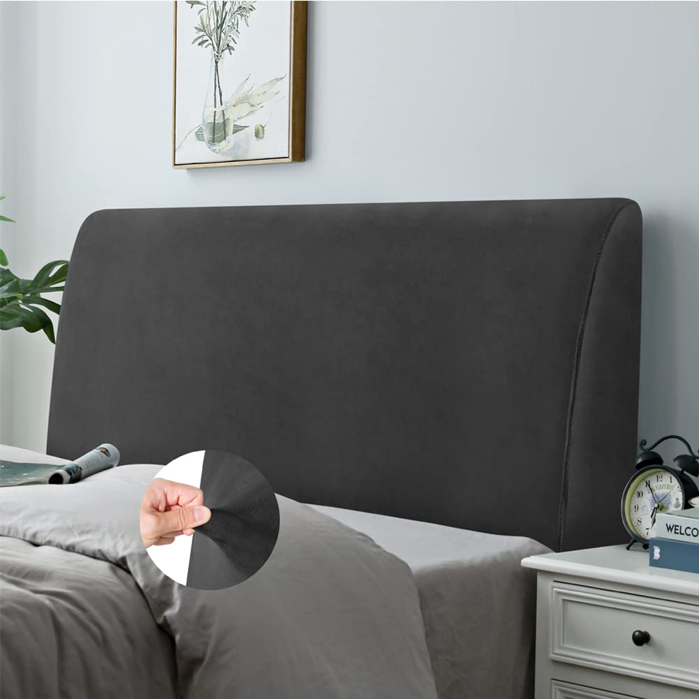 DUJUIKE Headboard Slipcover for Queen Bed, Stretch Bed Headboard Cover, Dustproof Protector Cover for Linen Tufted Upholstered
