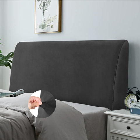 DUJUIKE Headboard Slipcover for Queen Bed, Stretch Bed Headboard Cover, Dustproof Protector Cover for Linen Tufted Upholstered