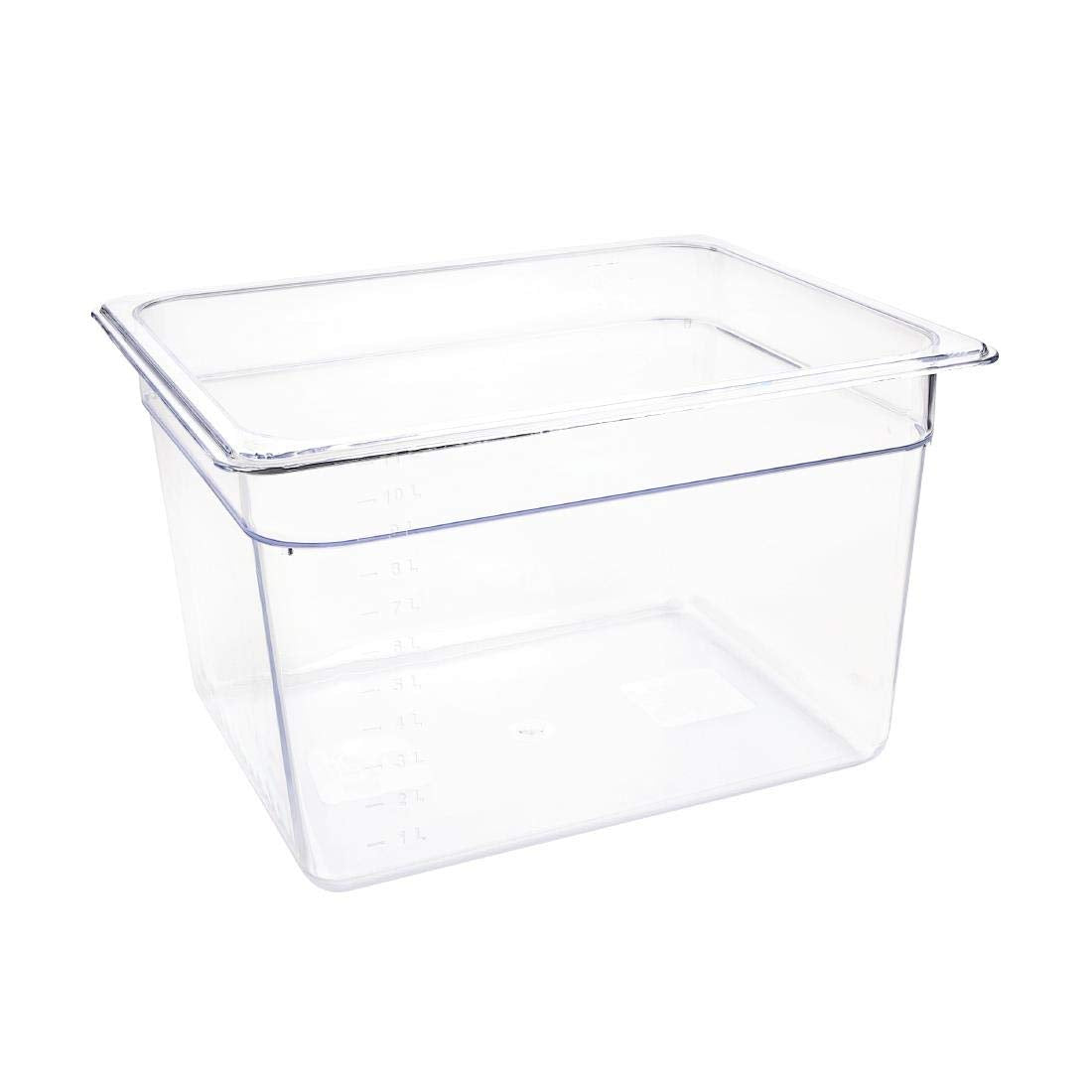 Vogue 1/2 Gastronorm Container 200mm 10.8 Litre Catering Food Storage Pan, Transparent